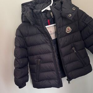Moncler Navy Puffer Coat with Hood